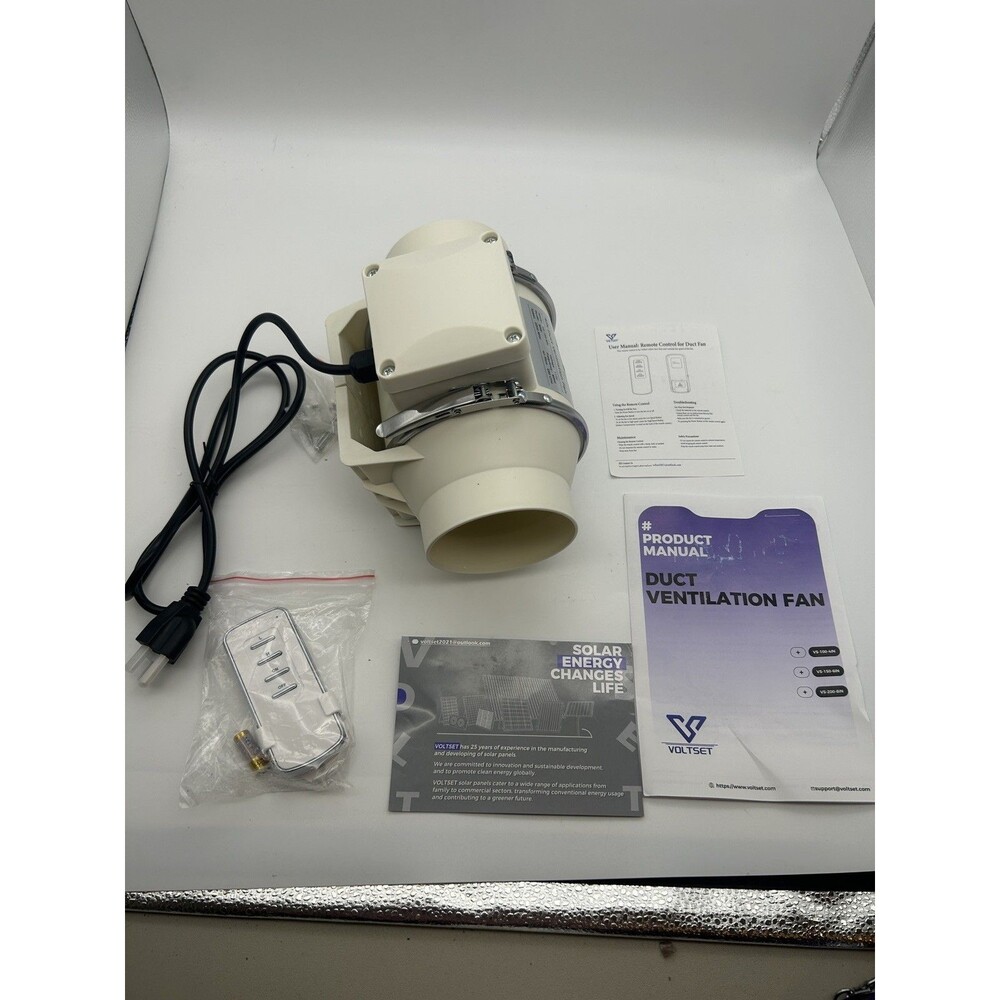 Voltset VS-100-4IN 4β Inline Duct Ventilation Fan 280 CFM 50W 110V